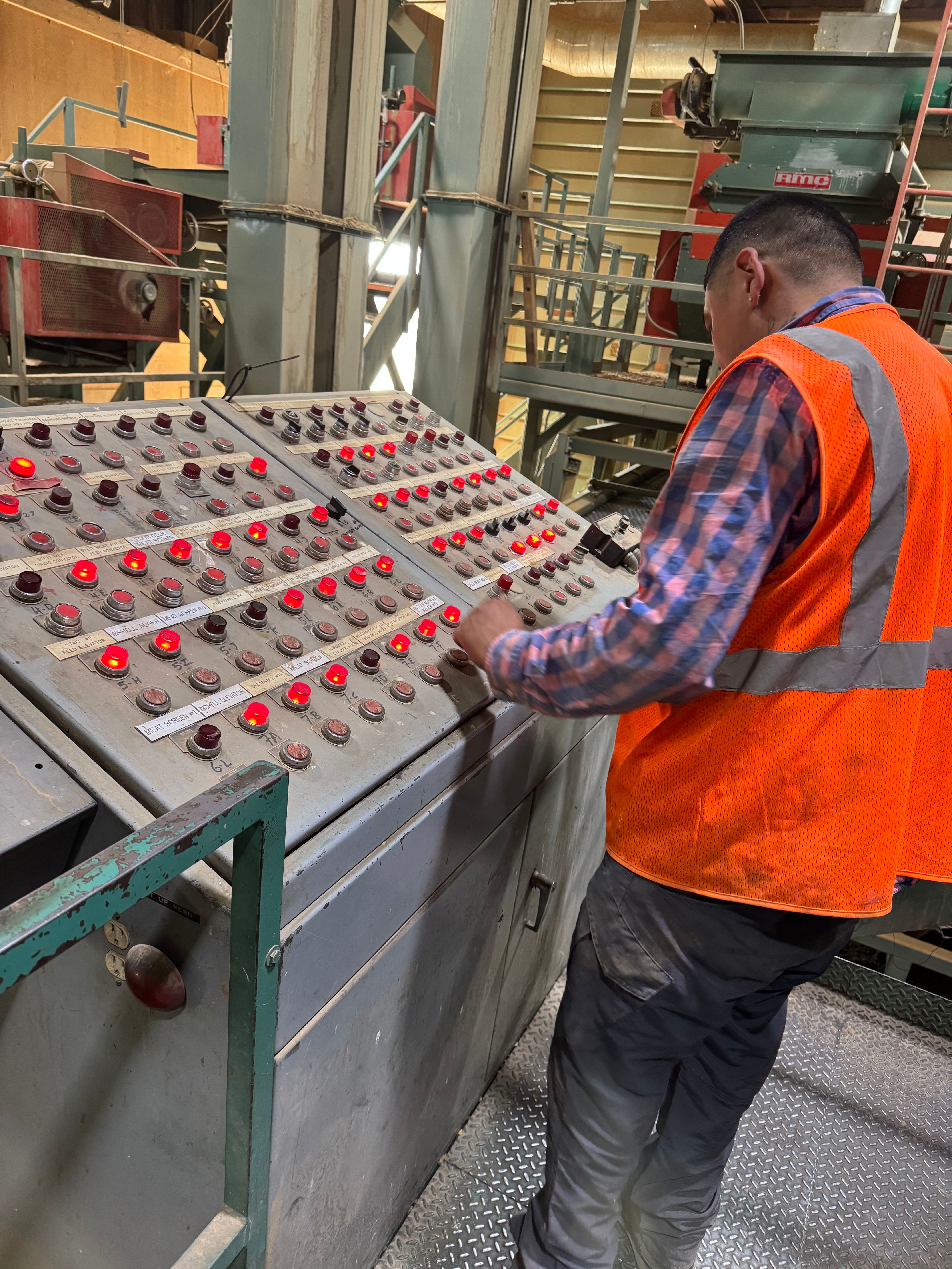 Industrial work for factory testing the new motors for plant 